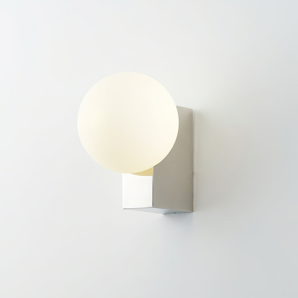 Mogendo | Glowen Wall Lamp W 24cm x H 25cm W 9.4″ x H 9.8″ Chrome & White