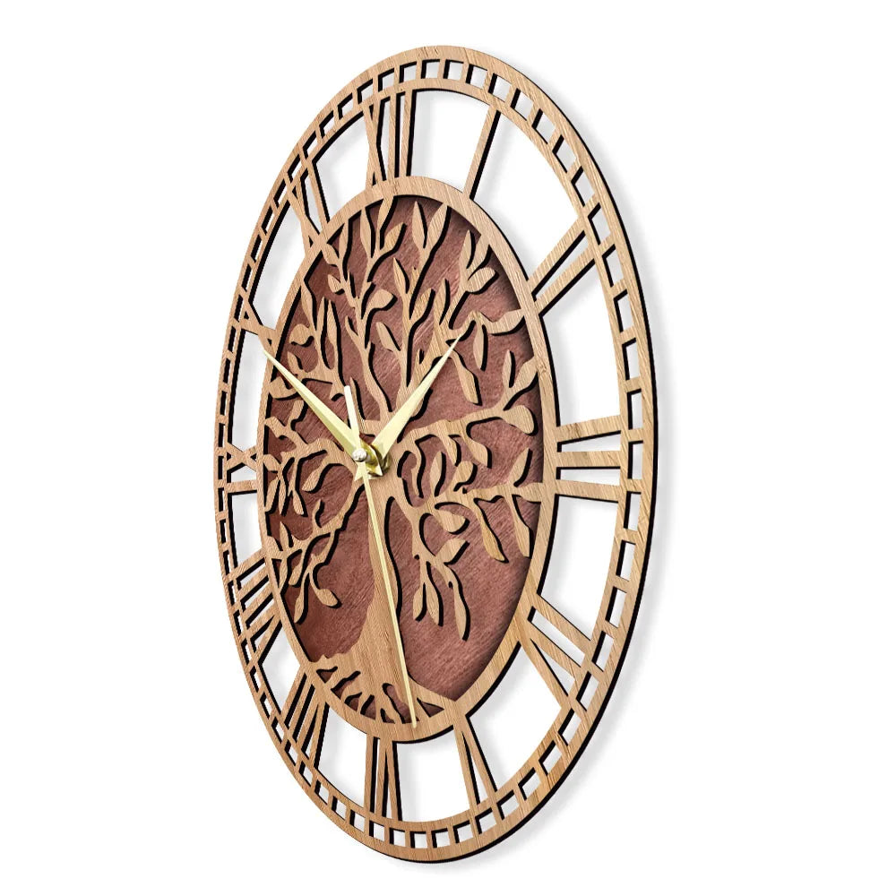 Mogendo | WoodArt | Rustic wall clock made of wood in vintage style