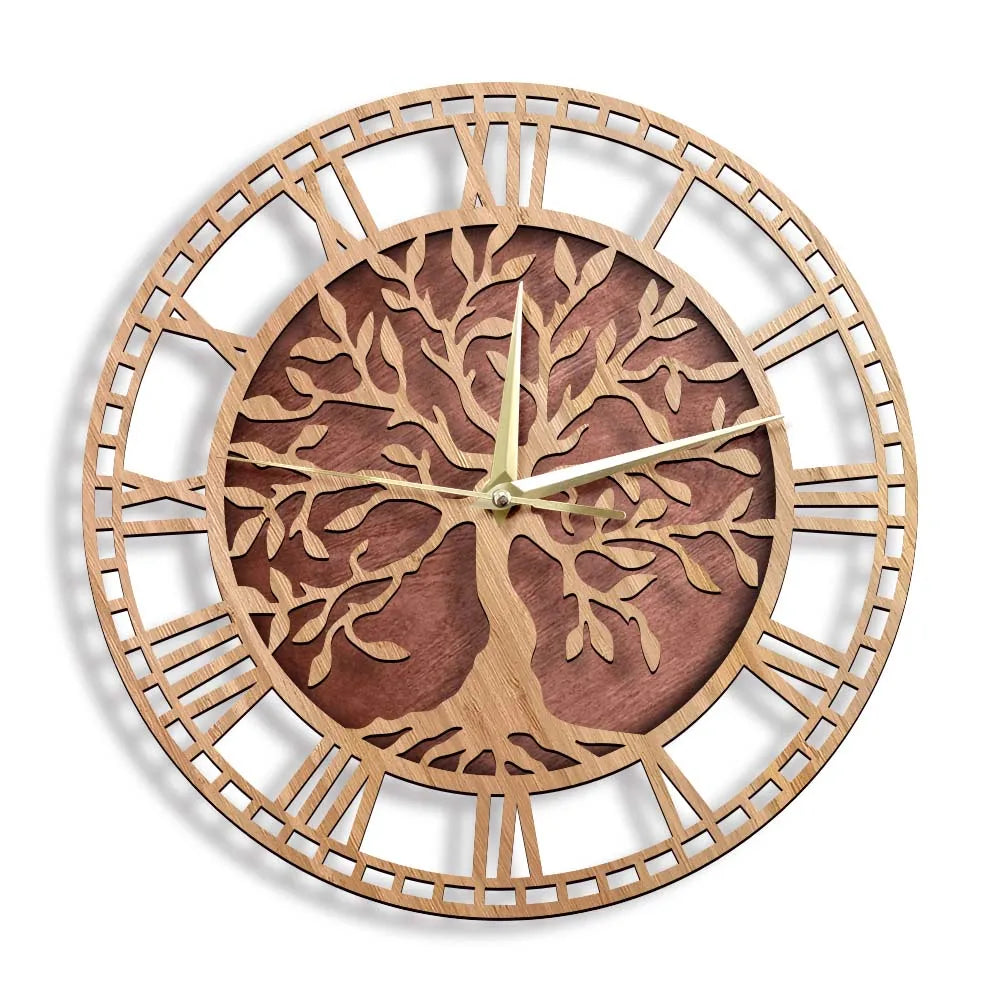 Mogendo | WoodArt | Rustic wall clock made of wood in vintage style