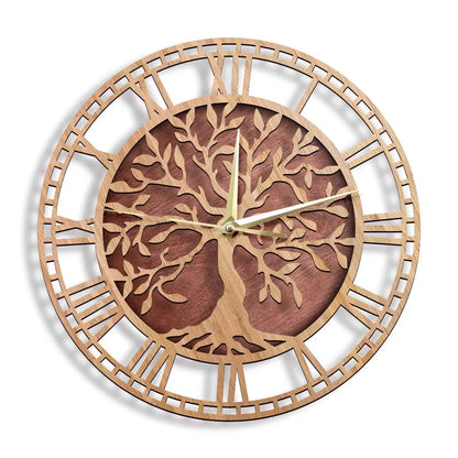 Mogendo | WoodArt | Rustic wall clock made of wood in vintage style