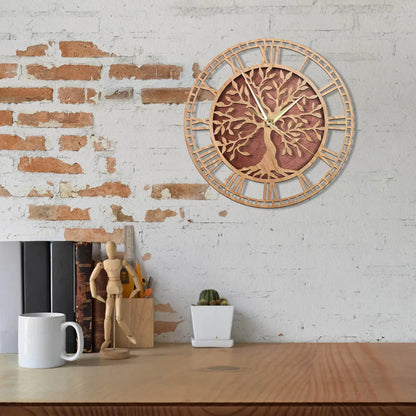 Mogendo | WoodArt | Rustic wall clock made of wood in vintage style 30cm