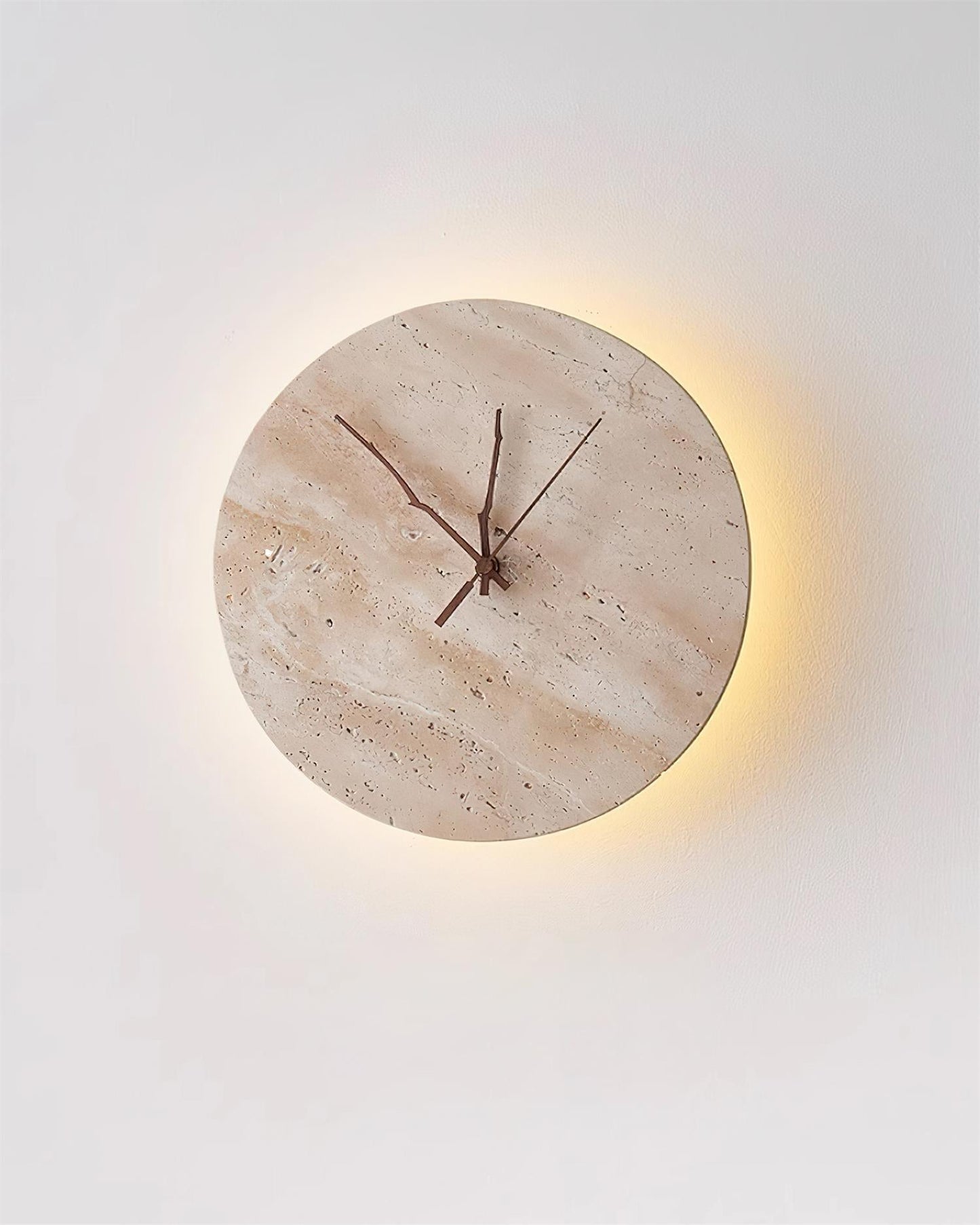 Mogendo | Kiera Travertine Clock Wall Lamp