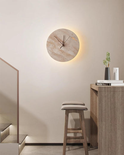 Mogendo | Kiera Travertine Clock Wall Lamp
