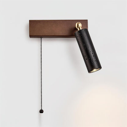 Mogendo | Lavaire Wall Lamp W 4cm x H 12cm W 1.5″ x H 4.7″ Walnut Color & Black Right
