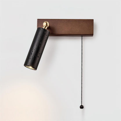 Mogendo | Lavaire Wall Lamp W 4cm x H 12cm W 1.5″ x H 4.7″ Walnut Color & Black Left