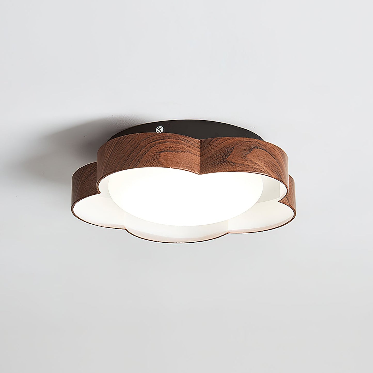 Mogendo | Luminaria Ceiling Lamp Dia 25cm x H 6cm ∅ 9.8″ x H 2.3″ Walnut Color Warm White