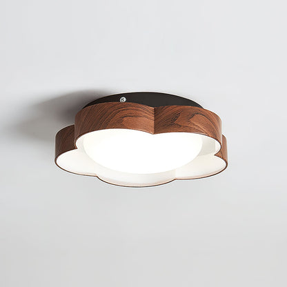 Mogendo | Luminaria Ceiling Lamp Dia 25cm x H 6cm ∅ 9.8″ x H 2.3″ Walnut Color Warm White