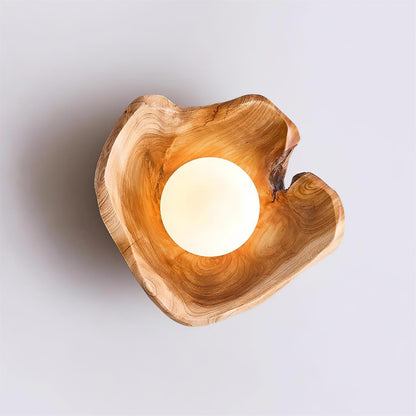 Mogendo | Myrren Wall Lamp W 23cm x H 12cm W 9″ x H 4.7″ Wood Color & White