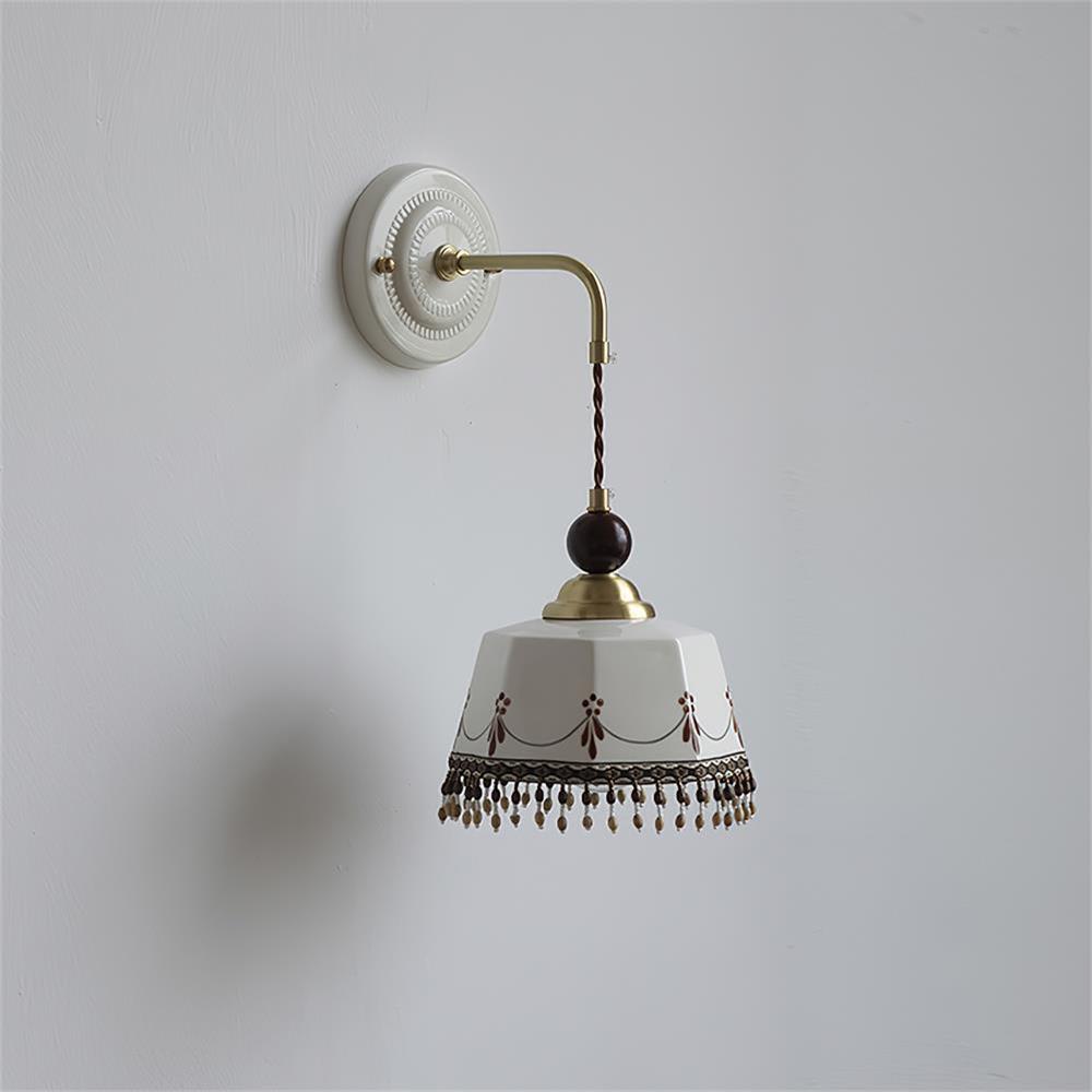 Mogendo | Noemi Wall Lamp Model A W 18m x H 20cm W 7″ x H 7.8″ Brown & White