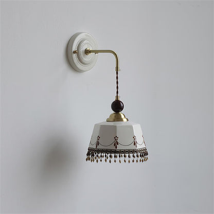Mogendo | Noemi Wall Lamp Model A W 18m x H 20cm W 7″ x H 7.8″ Brown & White