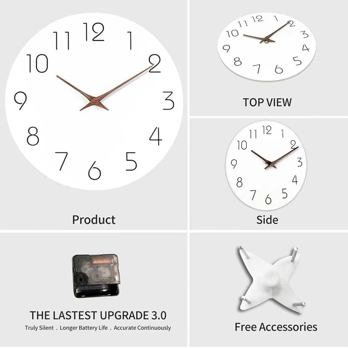 Mogendo | Simple Colored Silent Wall Clock 12 Inch