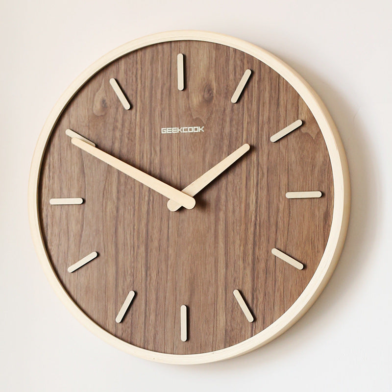 Mogendo | Minimalistic Quiet Wooden Wall Clock 12 Inch Style 2