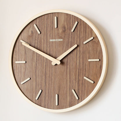 Mogendo | Minimalistic Quiet Wooden Wall Clock 12 Inch Style 2