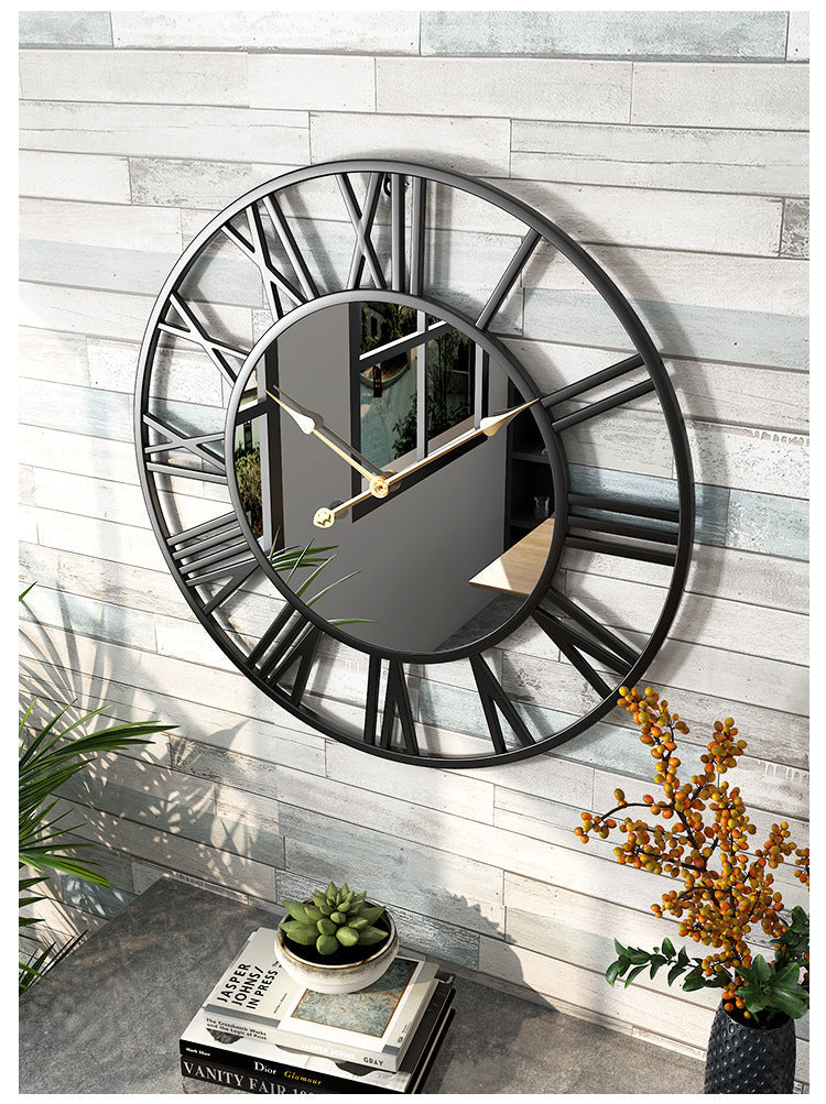 Mogendo | Metal Vintage Large Size Wall Clock with Mirror 39cm