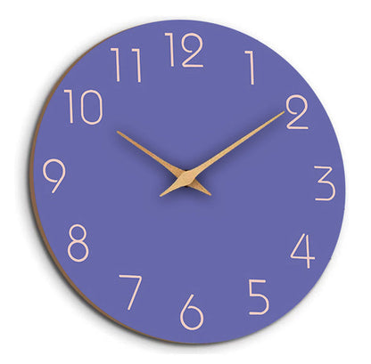 Mogendo | Simple Colored Silent Wall Clock 12 Inch Lilac