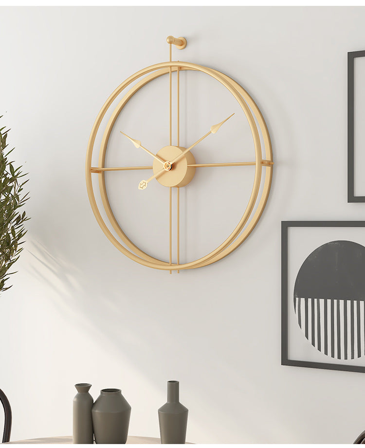 Mogendo | Nordic Minimalist Large Silent Wall Clock 20 Inch Golden watch with gold hands
