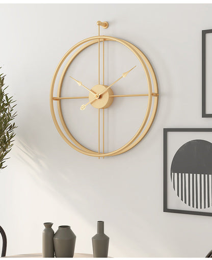 Mogendo | Nordic Minimalist Large Silent Wall Clock 20 Inch Golden watch with gold hands