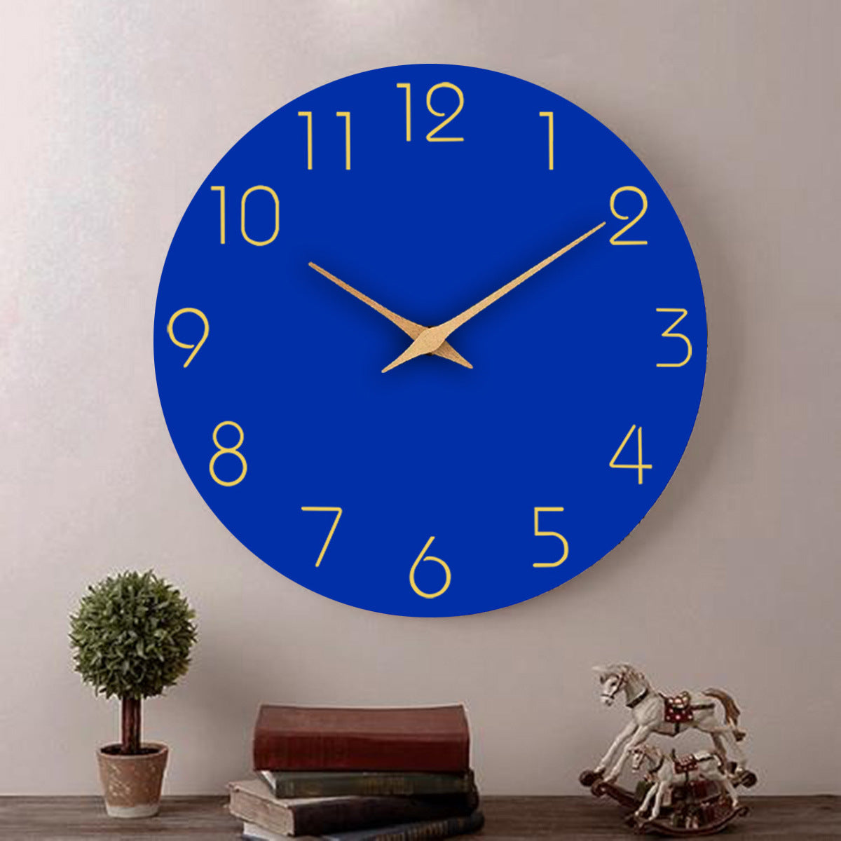 Mogendo | Simple Colored Silent Wall Clock 12 Inch Blue