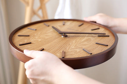 Mogendo | Minimalistic Quiet Wooden Wall Clock 12 Inch
