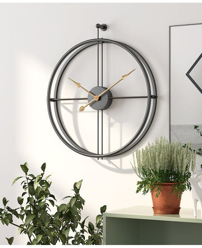 Mogendo | Nordic Minimalist Large Silent Wall Clock 20 Inch Black watch with gold hands
