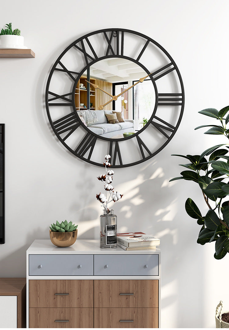 Mogendo | Metal Vintage Large Size Wall Clock with Mirror 39cm