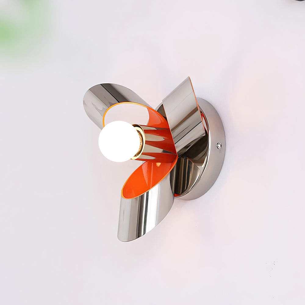 Mogendo | Petala Wall Lamp W 8cm x H 19.5cm W 3.1″ x H 7.6″ Chrome & Orange