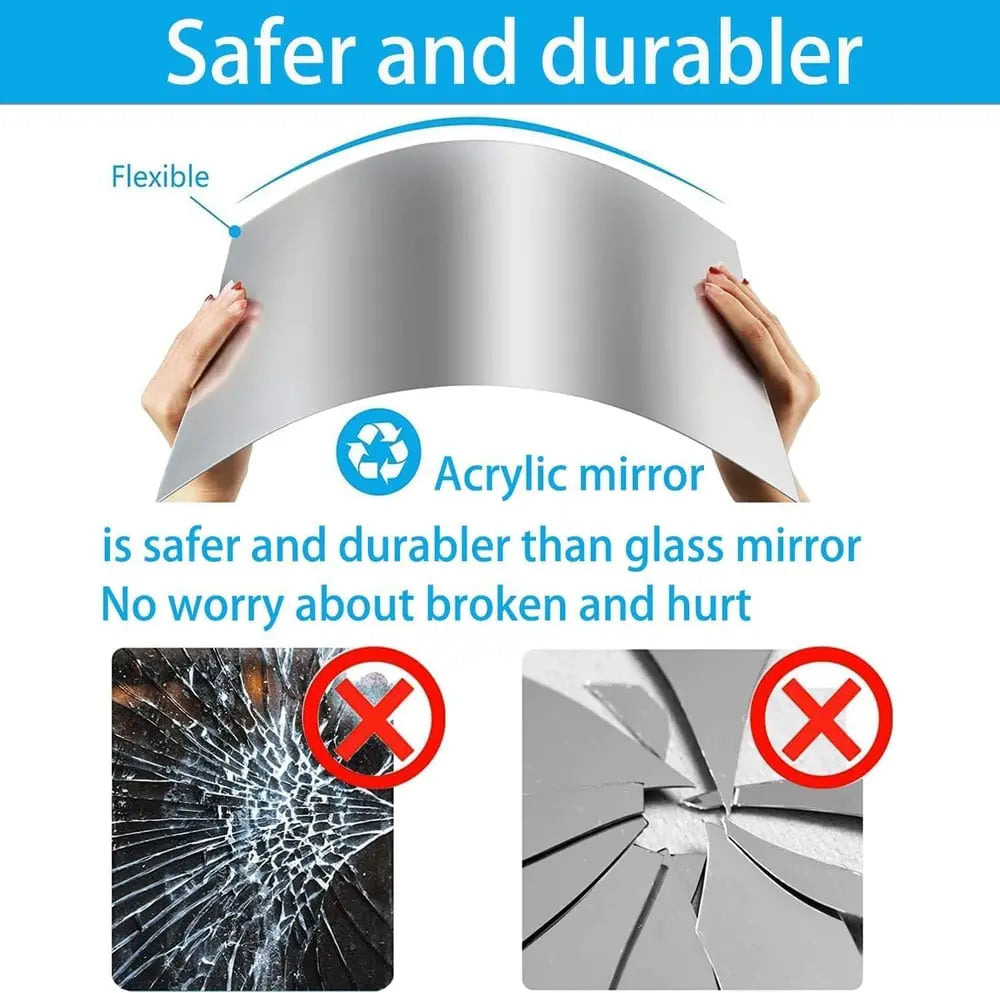 Mogendo | Self-adhesive acrylic mirror plates, shatterproof & lightweight