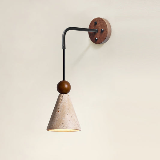 Mogendo | Terrano Wall Lamp W 12cm x H 17cm W 4.7″ x H 6.7″ Walnut Color & Beige