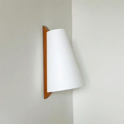 Mogendo | Trianora Wall Lamp W 22cm x H 38cm W 8.6″ x H 14.9″ Walnut Color & White
