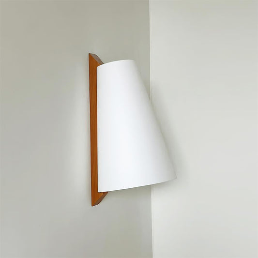 Mogendo | Trianora Wall Lamp W 22cm x H 38cm W 8.6″ x H 14.9″ Walnut Color & White