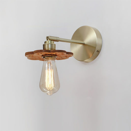 Mogendo | Vintara Wall Lamp W 27cm x H 12cm W 10.6″ x H 4.7″ Model A Brass & Walnut Color