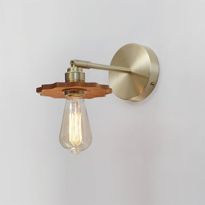Mogendo | Vintara Wall Lamp W 27cm x H 12cm W 10.6″ x H 4.7″ Model B Brass & Walnut Color