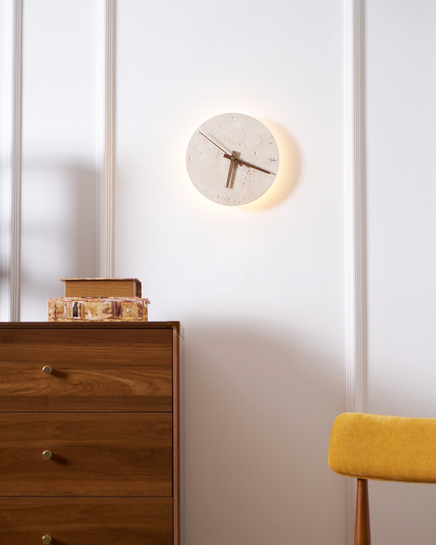 Mogendo | Zegary Travertine Clock Wall Lamp
