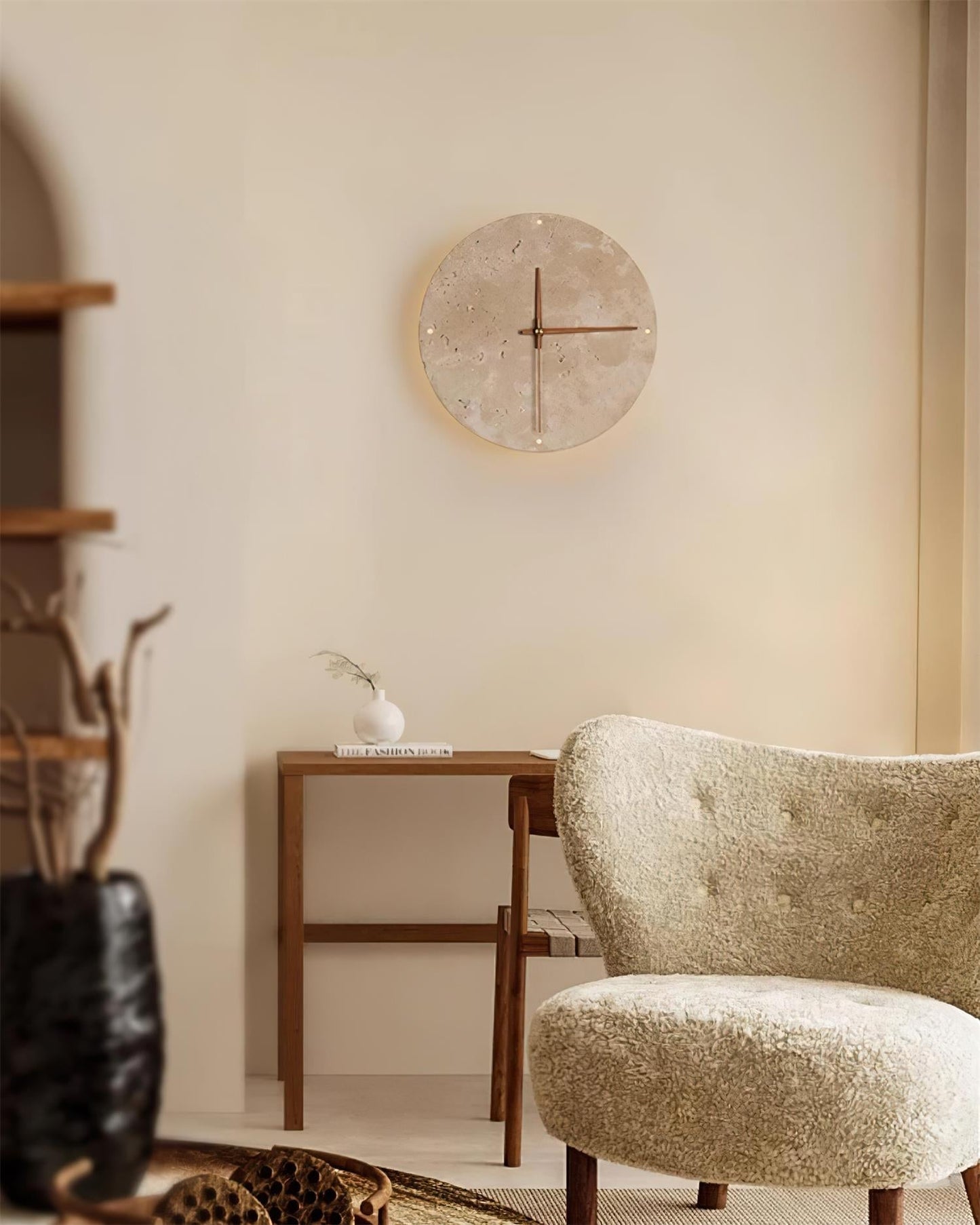 Mogendo | Zegary Travertine Clock Wall Lamp