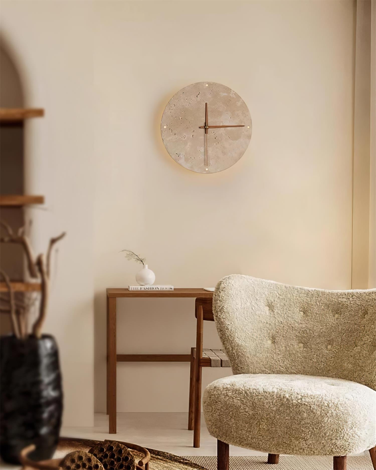 Mogendo | Zegary Travertine Clock Wall Lamp