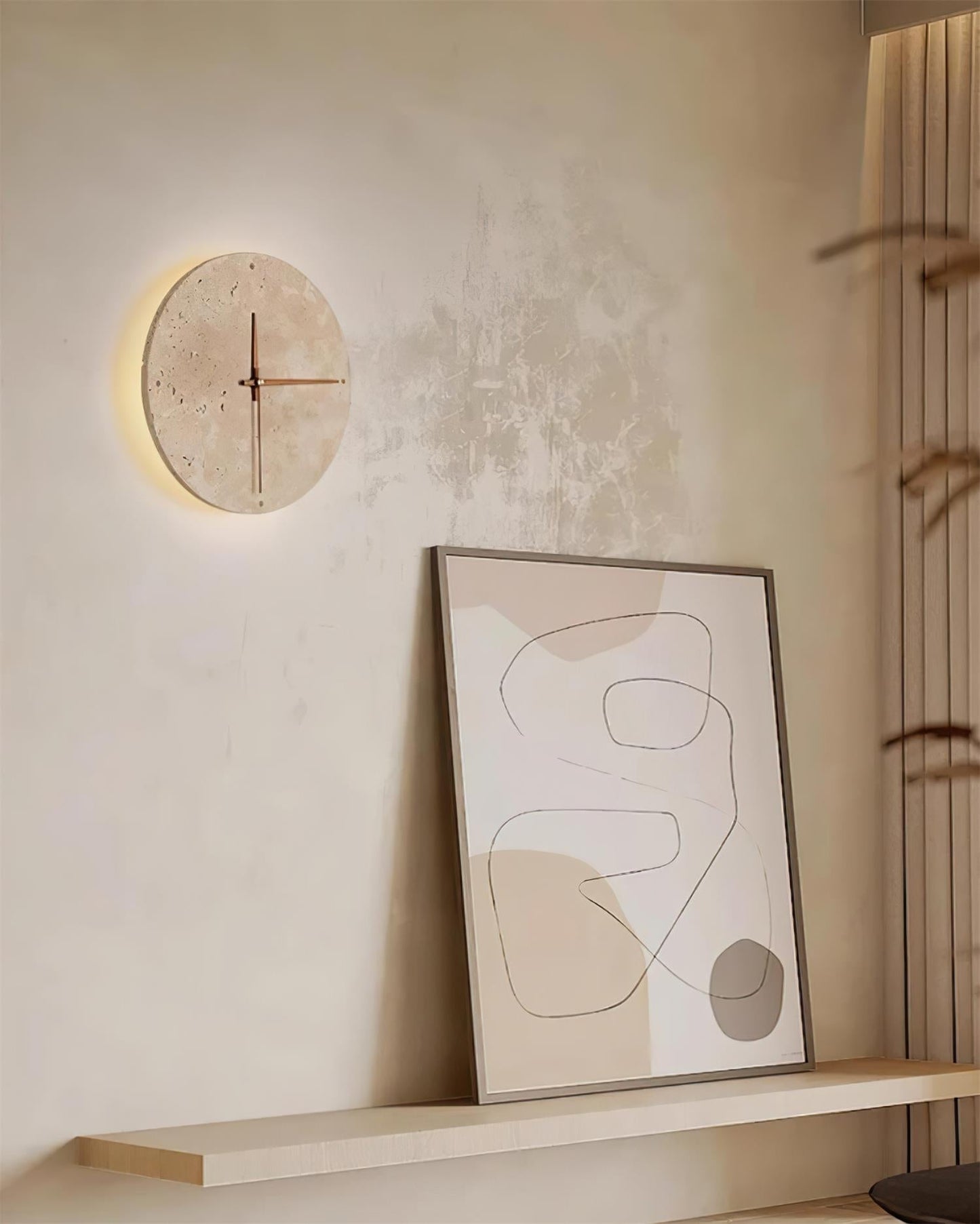 Mogendo | Zegary Travertine Clock Wall Lamp