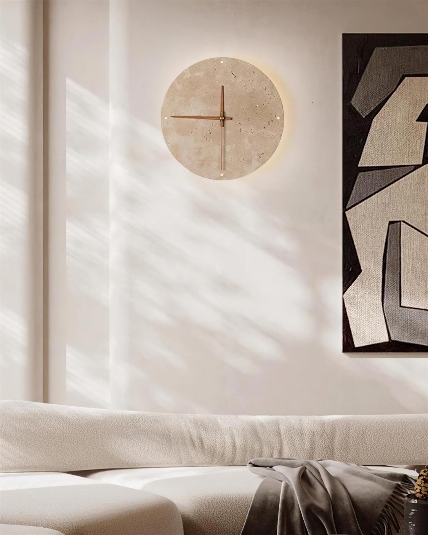 Mogendo | Zegary Travertine Clock Wall Lamp