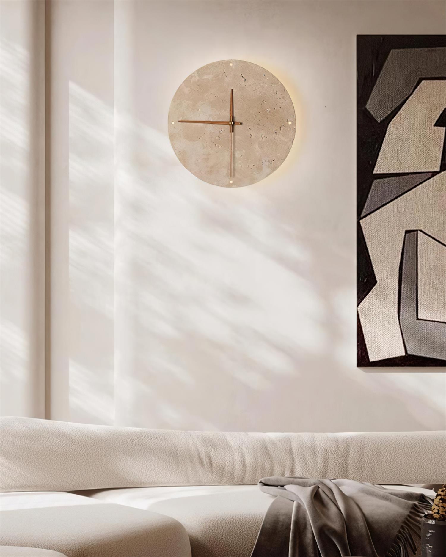 Mogendo | Zegary Travertine Clock Wall Lamp