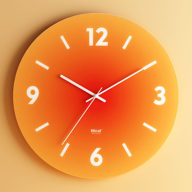 Mogendo | Luxury Wall Clock Made of Glass Orange (numerical)