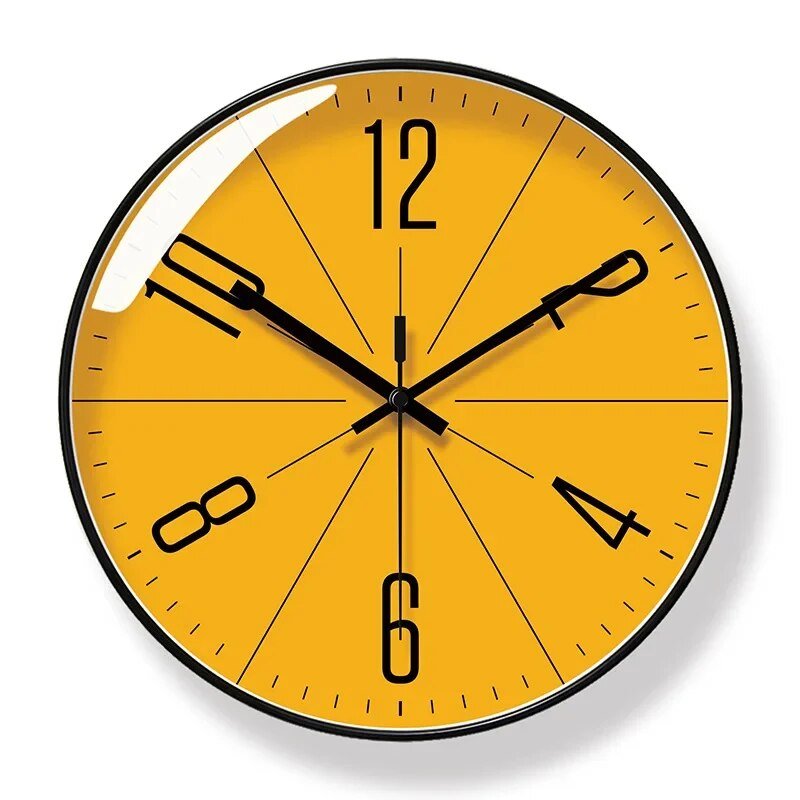 Mogendo | Modern Nordic style wall clock Black Frame Orange Face