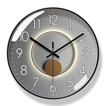 Mogendo | Modern Nordic style wall clock Black frame Gray dial
