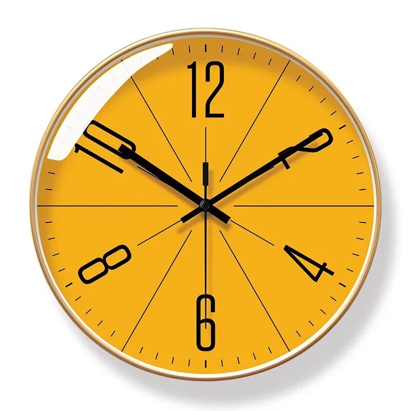 Mogendo | Modern Nordic style wall clock Gold frame Orange face